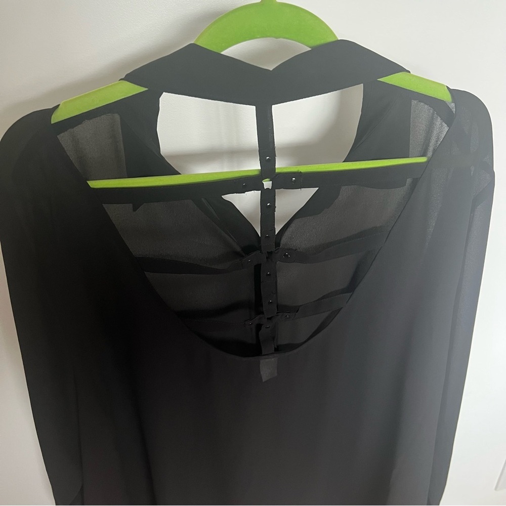 Torrid Black Blouse with half-criss/crossed back (3)